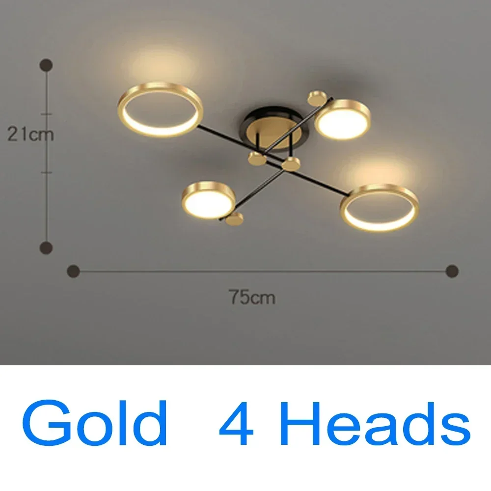 Modern Pendant Light LED Nordic Lamp Gold Black Hanging Chandelier Ceiling Lights Dimming Remote  Fixture Control Lighting