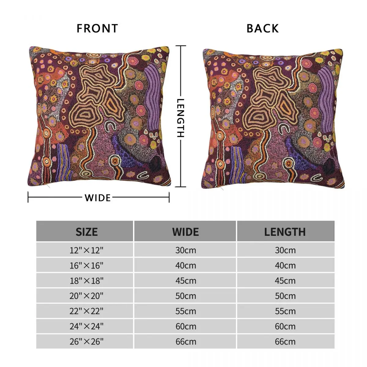 Australian Aboriginal Art Square Pillowcase Polyester Linen Velvet Pattern Zip Decor Sofa Cushion Case