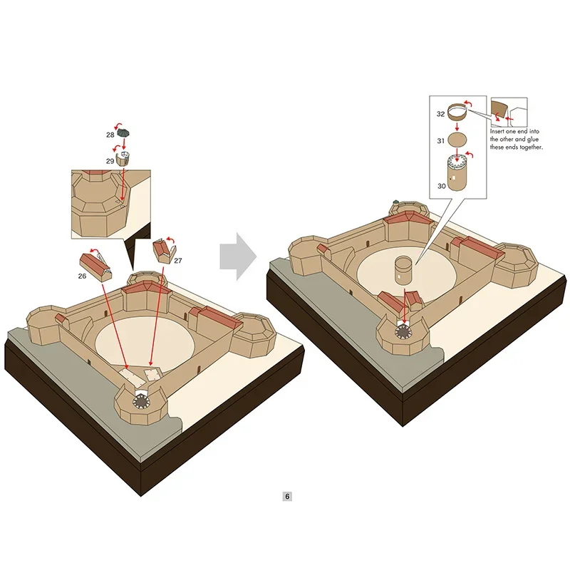Italia Castel Sant'Angelo Mini 3D Modello di carta Casa Papercraft Arte fai da te Origami Edificio Adolescenti Giocattoli artigianali fatti a mano per adulti QD-164