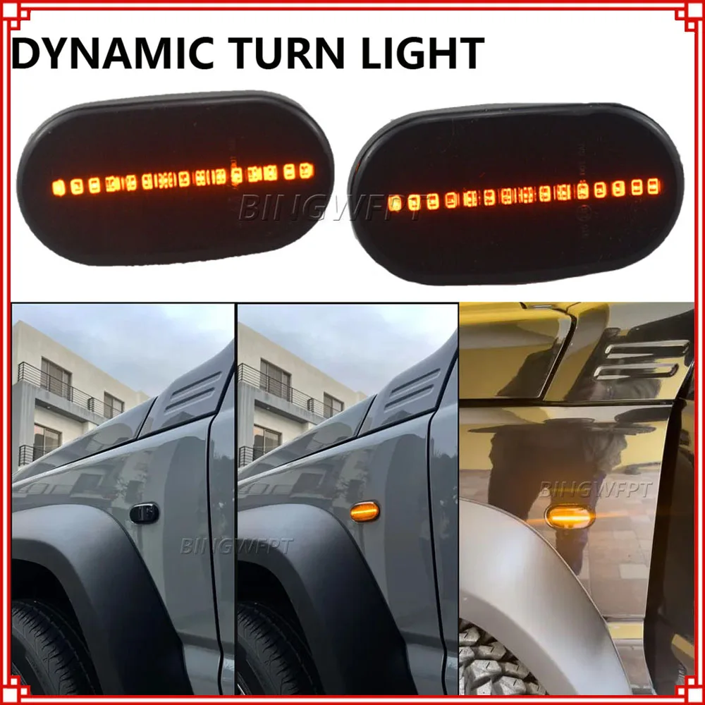 BINGWFPT 2PCS LED Dynamic Side Marker Lamp Turn Signal Indicator Repeater Light For SUZUKI JIMNY JB64W JB74 JB23 JB64 1999-2019