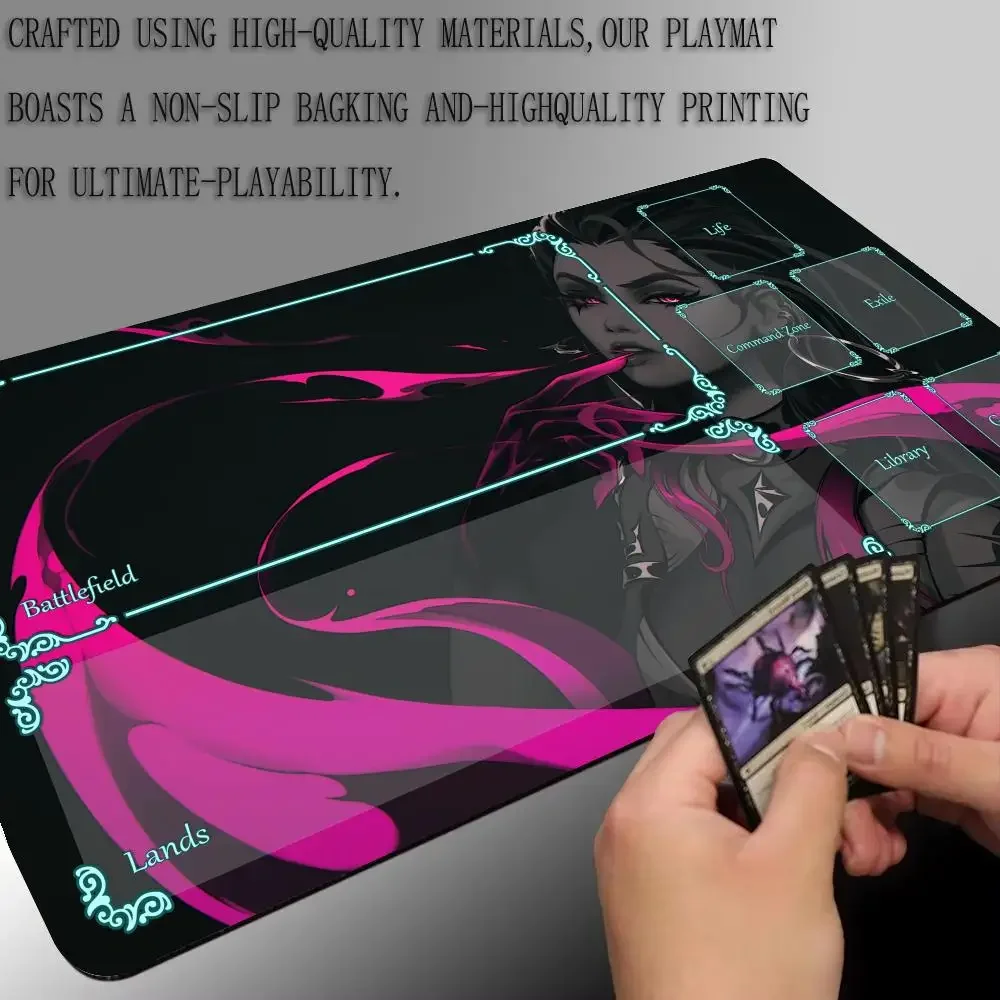 سجادة ألعاب بطاقة Playmat سحرية جديدة مع موضوع شخصية شجاعة للمنطقة، سجادة لعب mtg، سجادة ألعاب، سجادة لعب كوماندر باتل #5