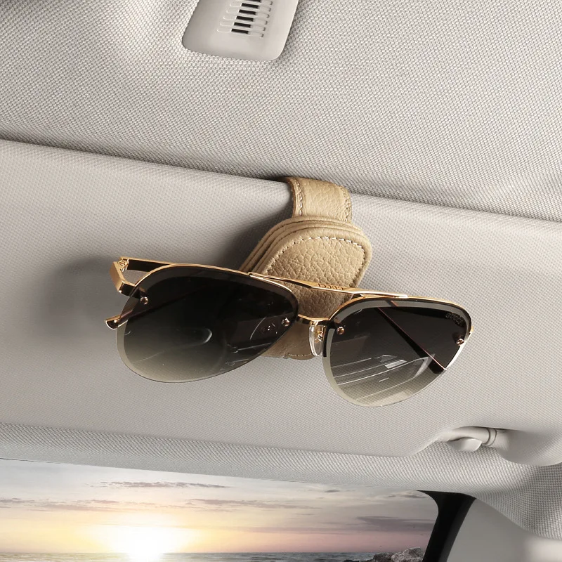 

1Pcs Sunglasses Suitable for Car Holder Sunshades Magnetic Leather Sunglasses Clip and Ticket Clip Car Sunshade Accessories
