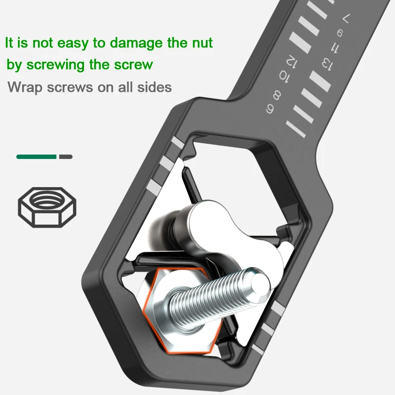 LAOA 14-in-1 Adjustable Hex Wrench, Multi-Function Wrench, Adjustable Specifications, Metric and Inch