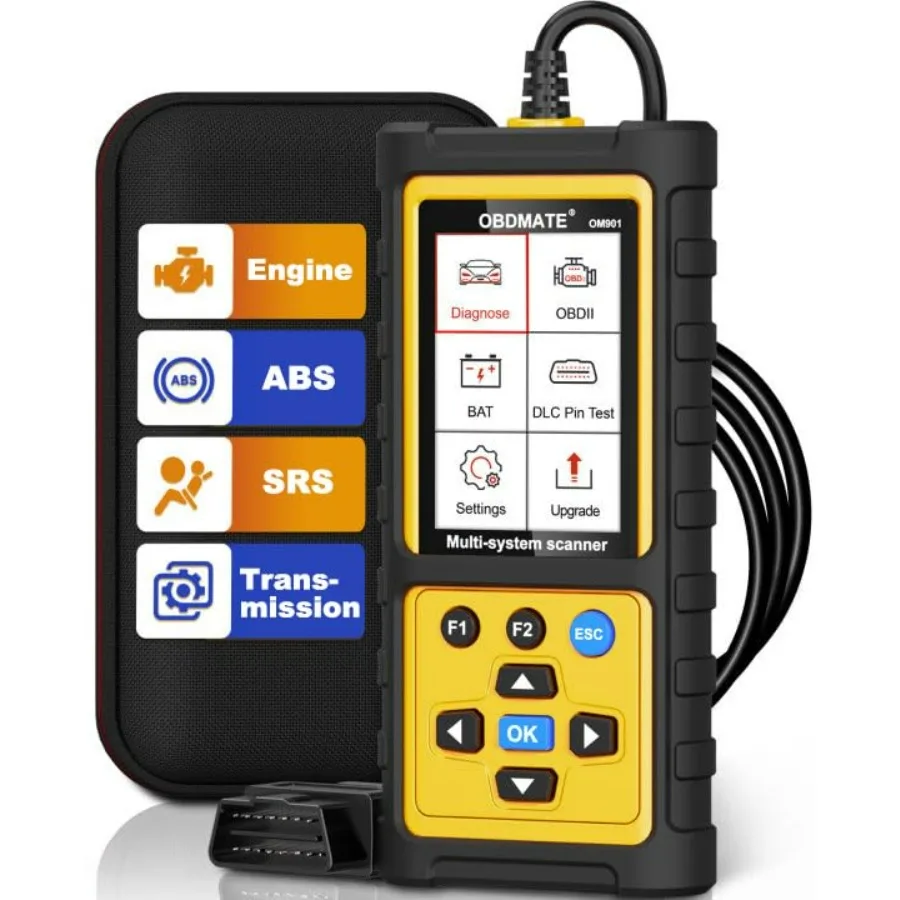 

Диагностический сканер OBD2 для автомобилей с функциями сброса ABS, SRS, трансмиссии, полным набором функций OBDII, тестом DLC-контактов, проверкой напряжения аккумулятора