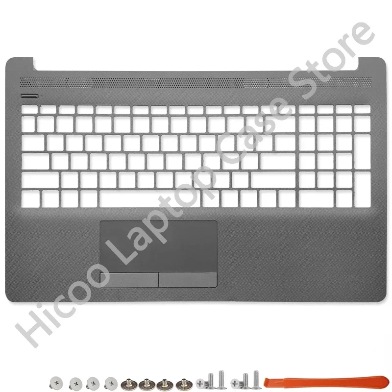 Casing belakang atas baru untuk HP 15-DA 15-DB 250 G7 255 G7 penutup belakang LCD Laptop/Bezel depan/engsel/Palmrest/casing bawah abu-abu