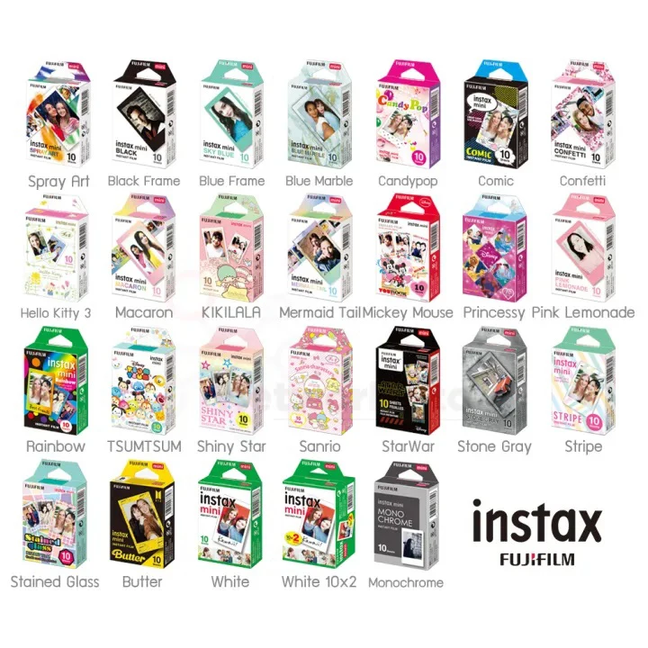 Fujifilm Instax Mini Film 10/30/50 levhalar expofuji kağıtları renk tasarımı için Fuji Instax mini 12 Film kamera mini 11/40/9/8/7/90