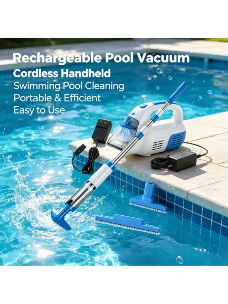 NEUER Kabelloser Pool-Staubsauger, wiederaufladbares tragbares Handgerät für Schwimmbäder, Fischbecken, Spas und Whirlpools