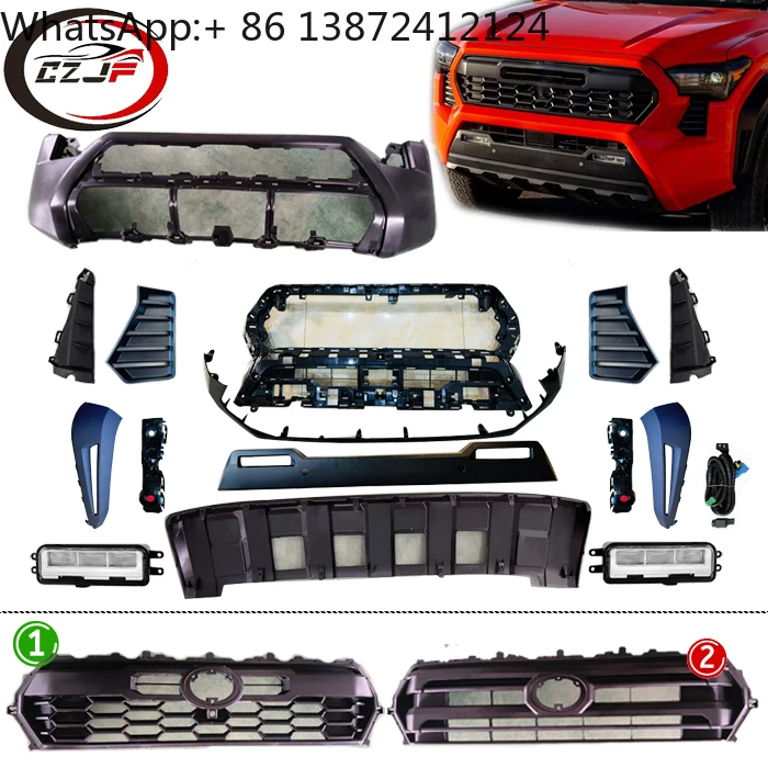 

CZJF New Car Parts Front Bumpers for Toyota Tacoma 2023 2024 2025 52119-AK901 53111-AK010 Grille Fog Lamp Cover Bracket