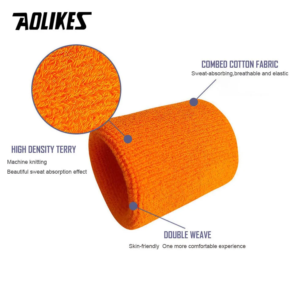 AOLIKES 1PCS Wrist Sweatbands Tennis Wrist Bands Absorbent Sweatbands for Football Basketball Running Athletic Sports Tennis