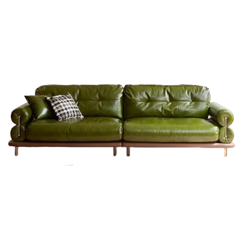 &European Living Room Sofas Luxury Leather Green Designer Puffs Bedroom Couch Chaise Nordic Italian Divano Letto Home Furniture