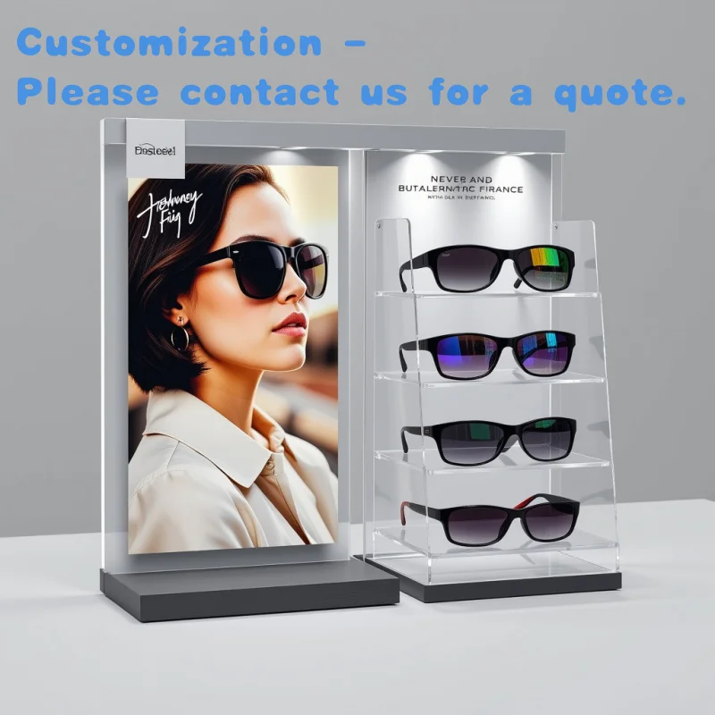 

custom.Custom White 5-Tier LED Acrylic Counter Display Rack Sunglasses Store Eyewear Displays