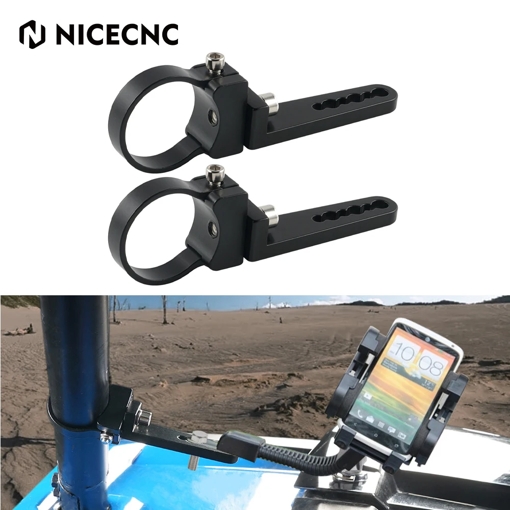 NICECNC ATV UTV Bull Bar Roll Cage Tube Mount Bracket Clamps LED Light Bar Holder For  Can-Am Accessories Parts