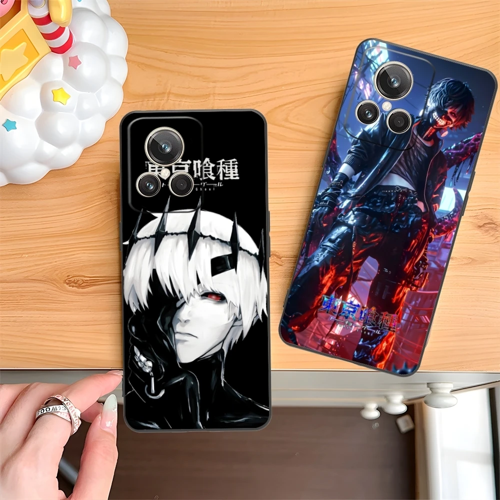 Tokyo Ghoul Kaneki Mobile Cell Phone Case for Realme GT 2 9i 8i 7i Pro X50 X2 C35 C21 C20 C11 C3 Black Soft Phone Cover Shell