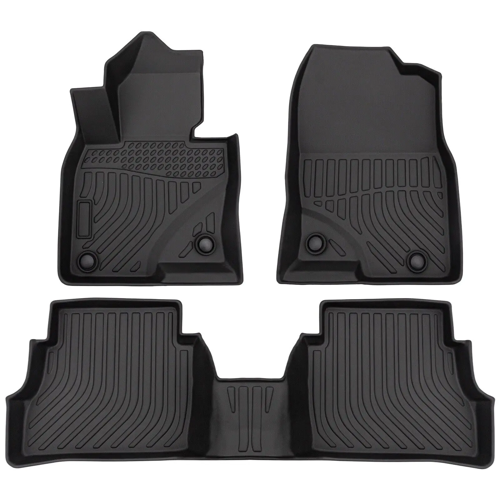 Car Floor Mats Black 3pcs for 17-23 Mazda CX-5 All-Weather TPE Rubber Floor Mats