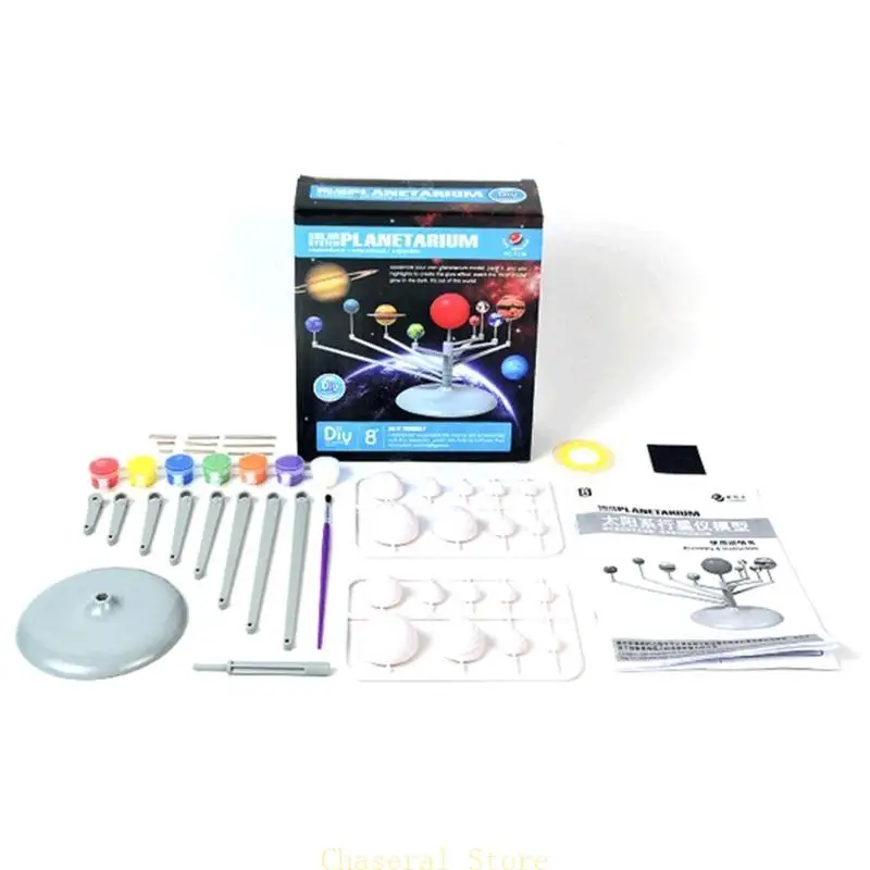 Kids Cartoon Solar Model Solar System Accessories Painting Funny Table Best Gift Planetarium Model Assembling Toy