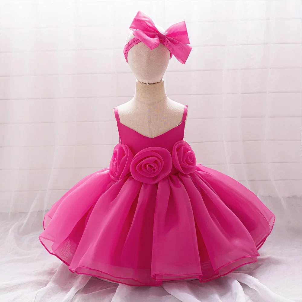 Christmas Baptism Party Dress for Girls Costume Toddler Bow 1st Birthday Flower Wedding Princess Dresses Bridemaids Evening Gown