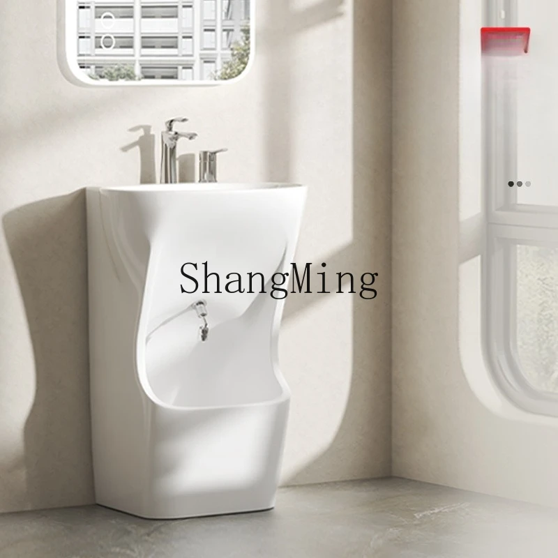 

FG multifunctional double-layer basin, new face, hand and foot integrated ceramic pillar basin