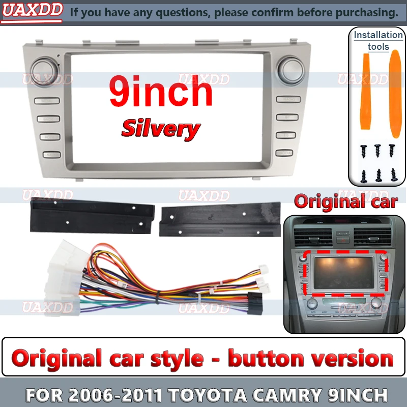 

2 Din Car FOR 2006-2011 TOYOTA CAMRY 9INCH Android frame Kit panel Center Original car style button version Interior stereo CD