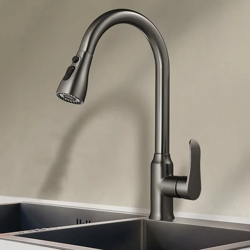 Pull Out Kitchen Sink Faucets Polished Chrome Pull Down Kitchen Sink Mixer Tap 304 Stainless Steel Hot Cold Kitchen Faucet