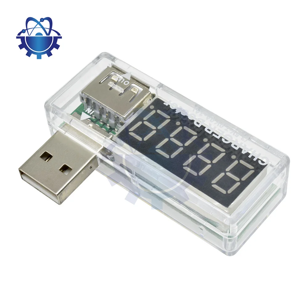 DC 3.3-7.5V Digital USB Mobile Power Charging Current Voltage Tester Meter Mini USB Charger Voltmeter Ammeter Turn Transparent