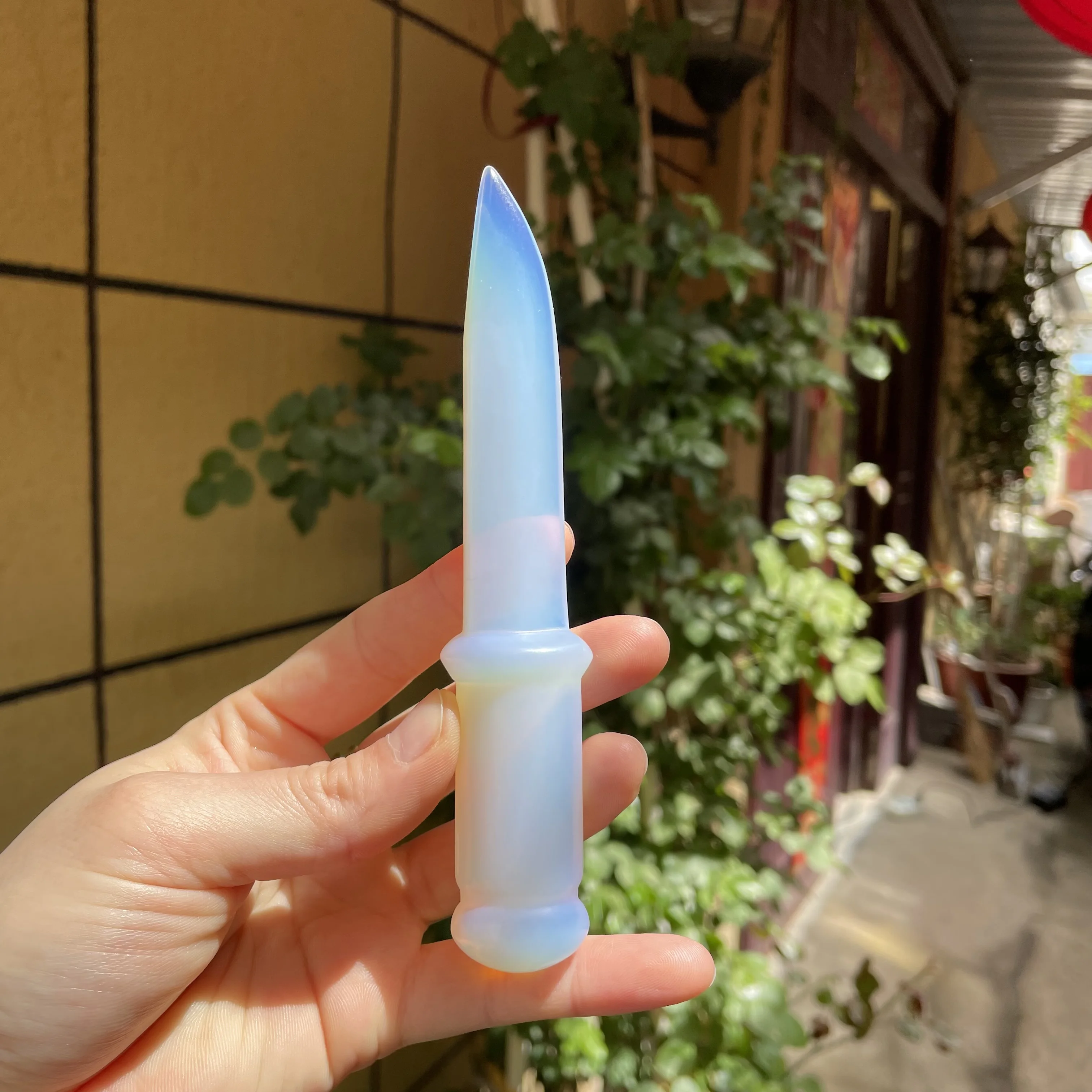 15-16cm Natural Quartz Crystal opal Dagger Hand Carved Crystal opal Knife Crafts Healing Crystal Stone Home Decoration Gifts