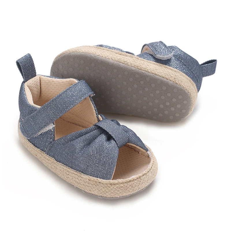 Sandal bayi perempuan, 4-warna mode musim panas imut, sepatu bayi baru lahir, sepatu kasual dasar lembut, sepatu anti selip, nyaman, sebelum berjalan