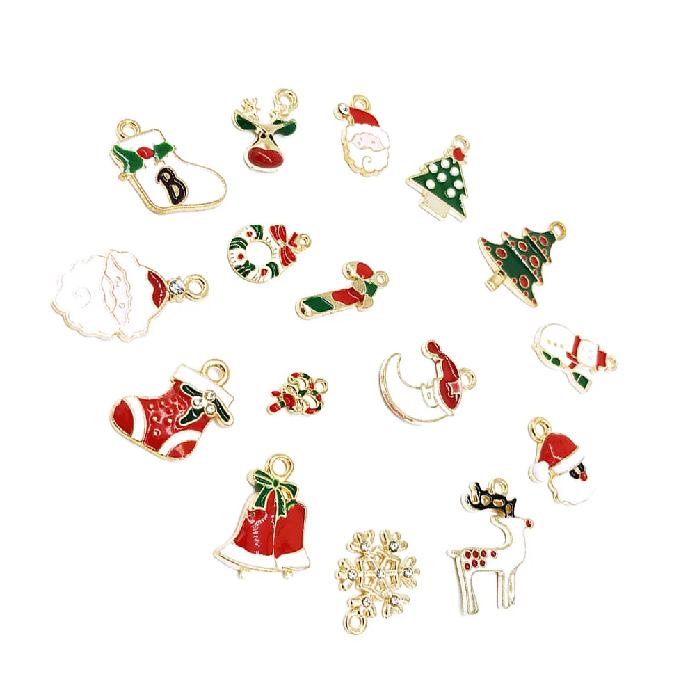 

16Pcs Christmas Series Alloy Pendants Charming Holiday Festival DIY Jewelry Making Xmas Pendants Decor Jewelry Making Xmas Decor