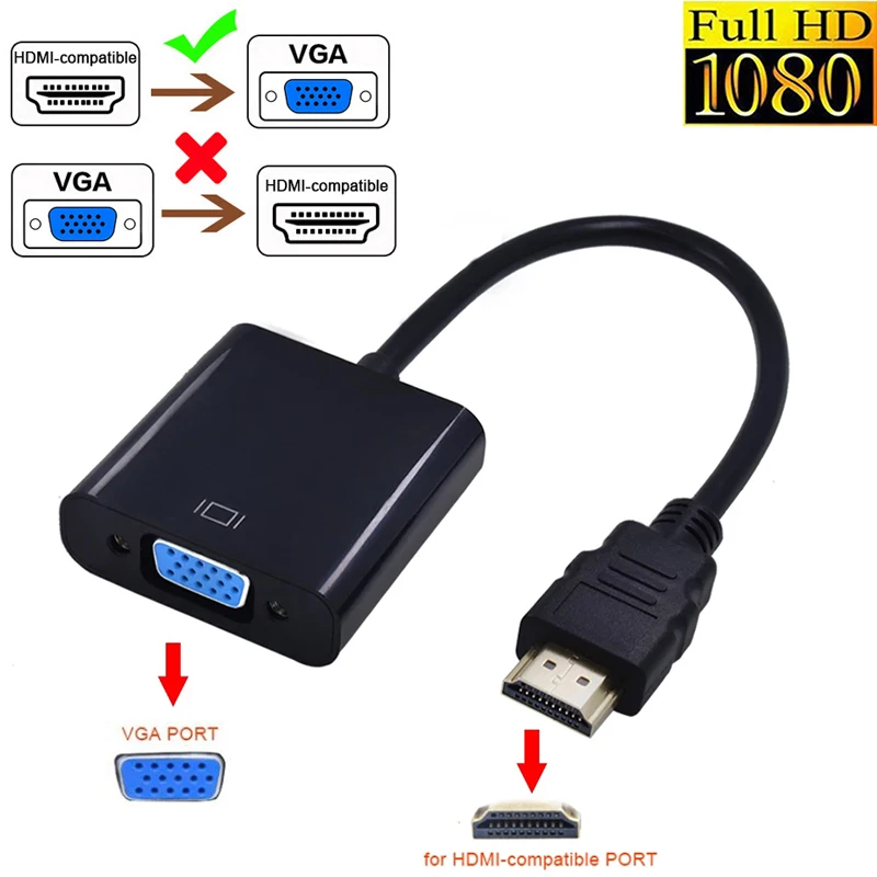 HDMI to VGA Converter hdmi with audio visual interface hdmi laptop desktop set-top box to watch TV projector monitor screen vga