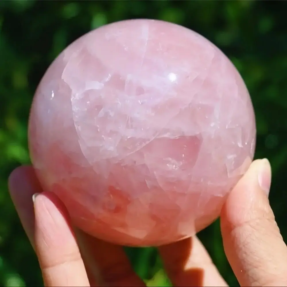 

Natural Rose Quartz Crystal Ball Polished Sphere Ball Reiki Healing Gemstone Ball for Desk Decor and Jewelry Making Accessories