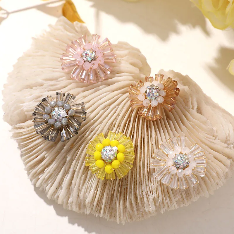 

10 шт., наклейка с шариком и бриллиантами, маленький цветок, нашивки для одежды, аксессуары из материала «сделай сам», обувь, цветок, тканевые нашивки, аппликация, наклейка