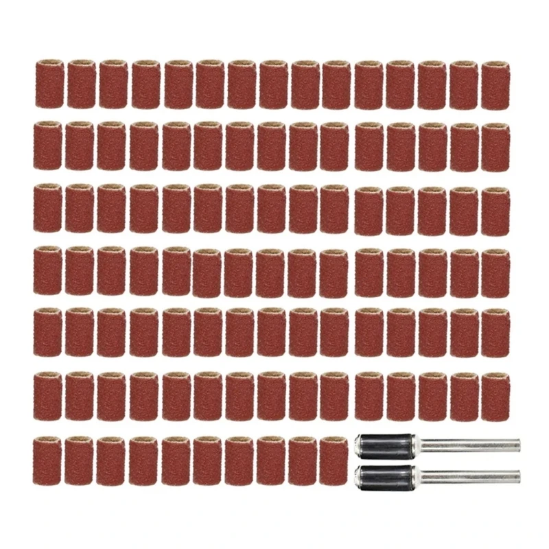 102Pcs Sanding Drum for Rotary Tool Sanding Bands Sleeves Kits with Drum Mandrels Dropship