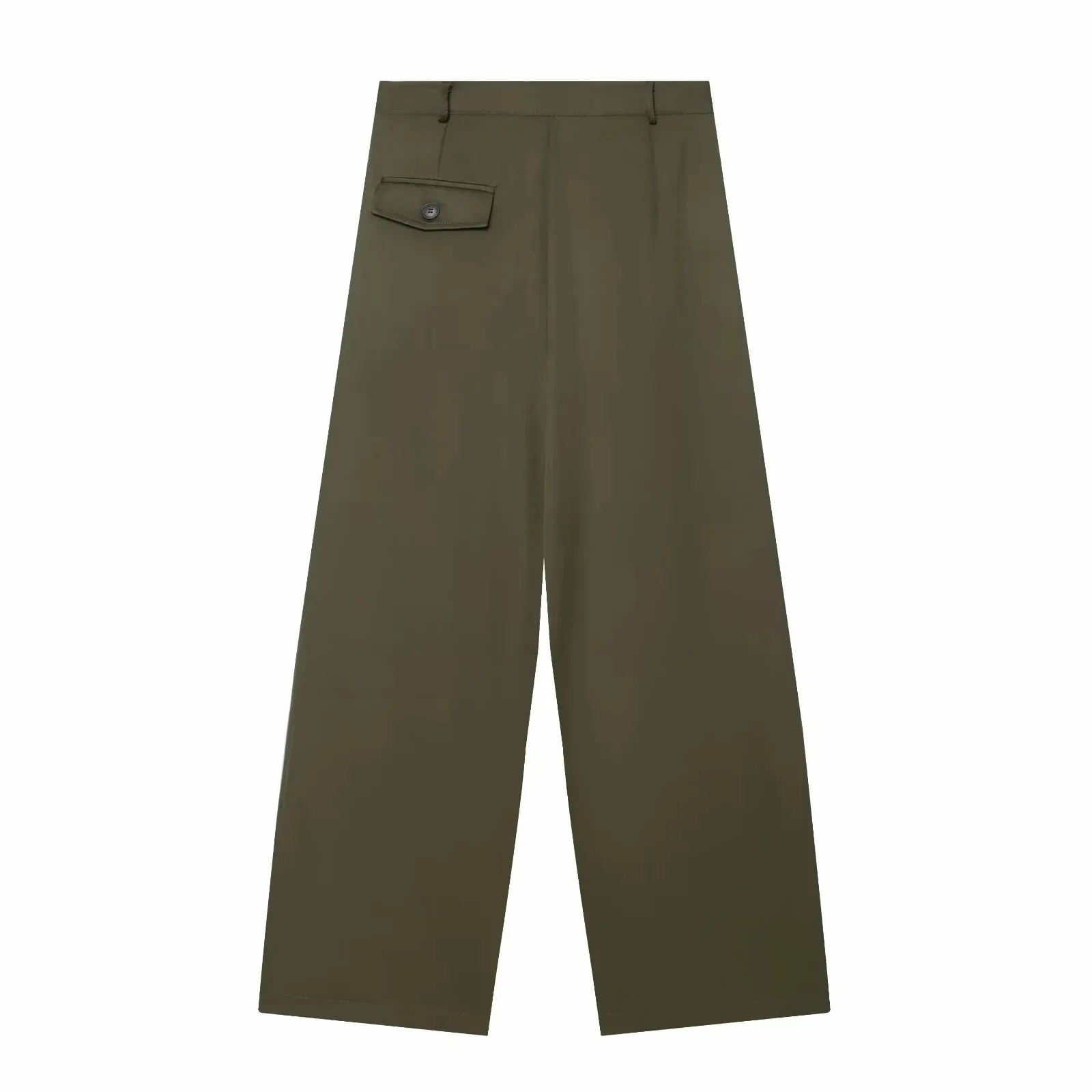 Damen High-Waist Weite Hosen Lässige Gestreifte Doppelknopf Elegante Loose-Fit Hosen – Detail 10