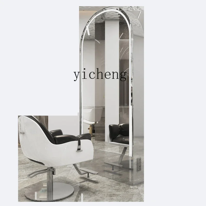 ZWS. Hairdresser Mirror Internet celebrity integrated single and double-sided wall-mounted floor-to-ceiling with light