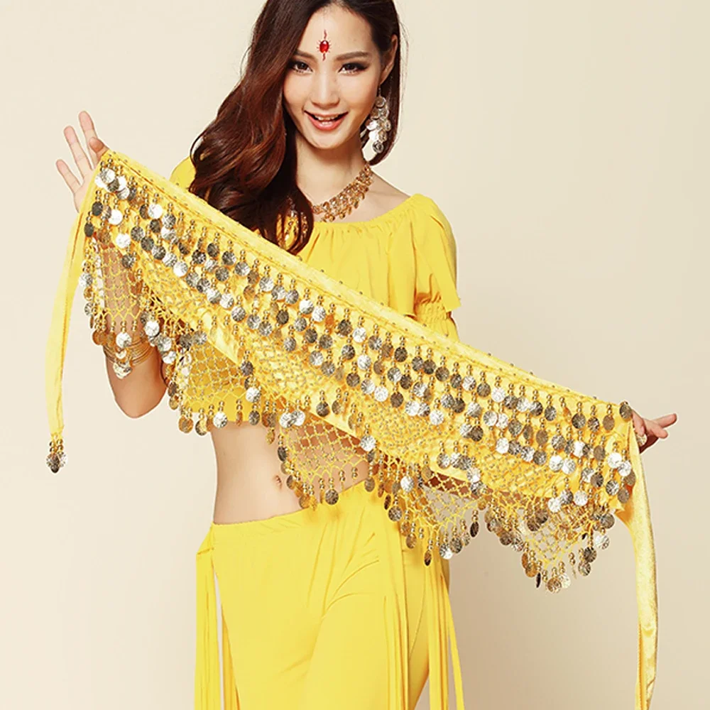 New Style Coins Belly Dance Waist Chain Hip Scarf BellyDance Loud Sounds Waist Belt, 9 Colors For your Choice