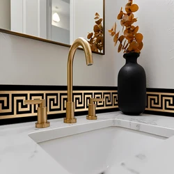 Liwo 10*200cm Original Design Geometric Pattern Diy Self -Adhesive  Waterproof PVC Wall Border Stickers for Home Decors
