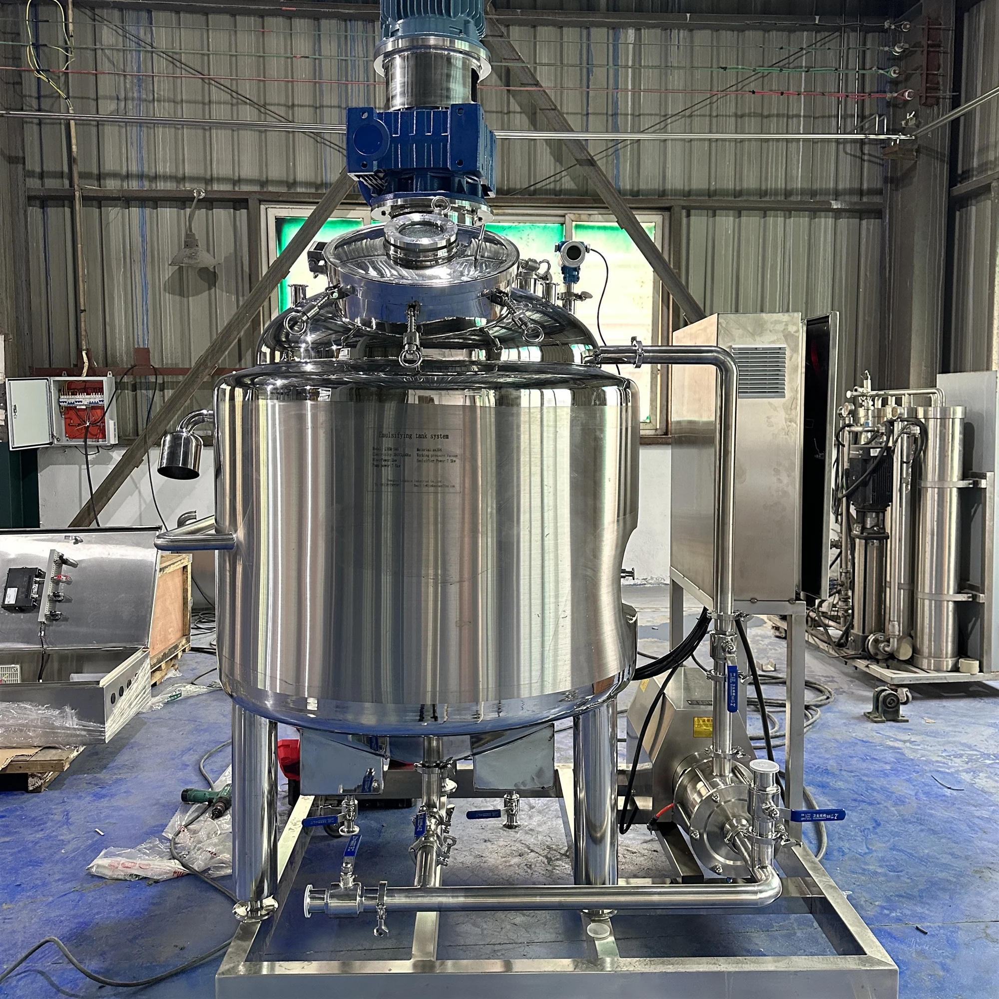 Stirring Tank with Agitator Homogenizer Mixer Tank with Jacket steam Electric Heating Stainless Steel 304 316 Mixing Tank