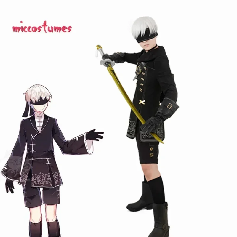 CyMiccostumes Unisex No.9 Type S 9S Cosplay Costume with Bag Gloves Eyepatch for Men Halloween Cosplay Costume view 6