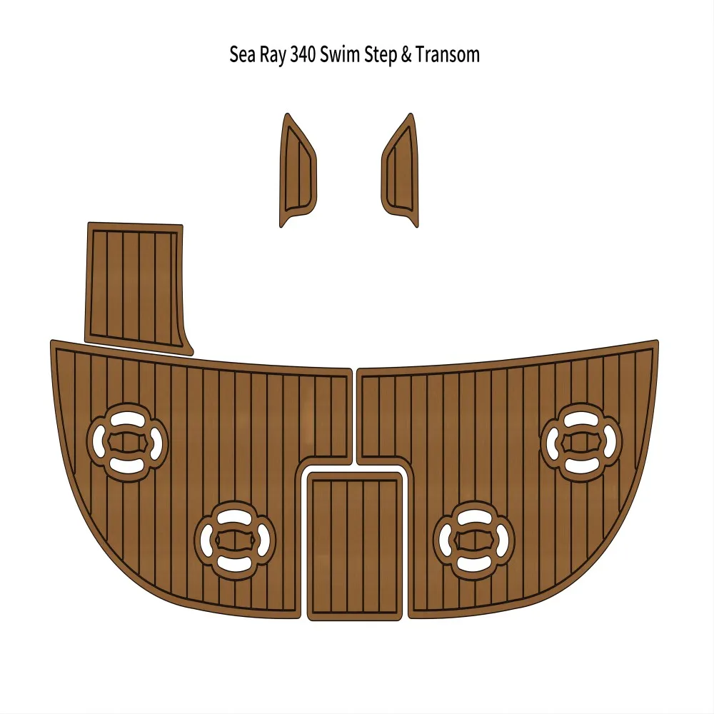 

Sea Ray 340 Swim Platform Transom Pad Boat EVA Foam Faux Teak Deck Floor Mat SeaDek MarineMat Gatorstep Style Self Adhesive