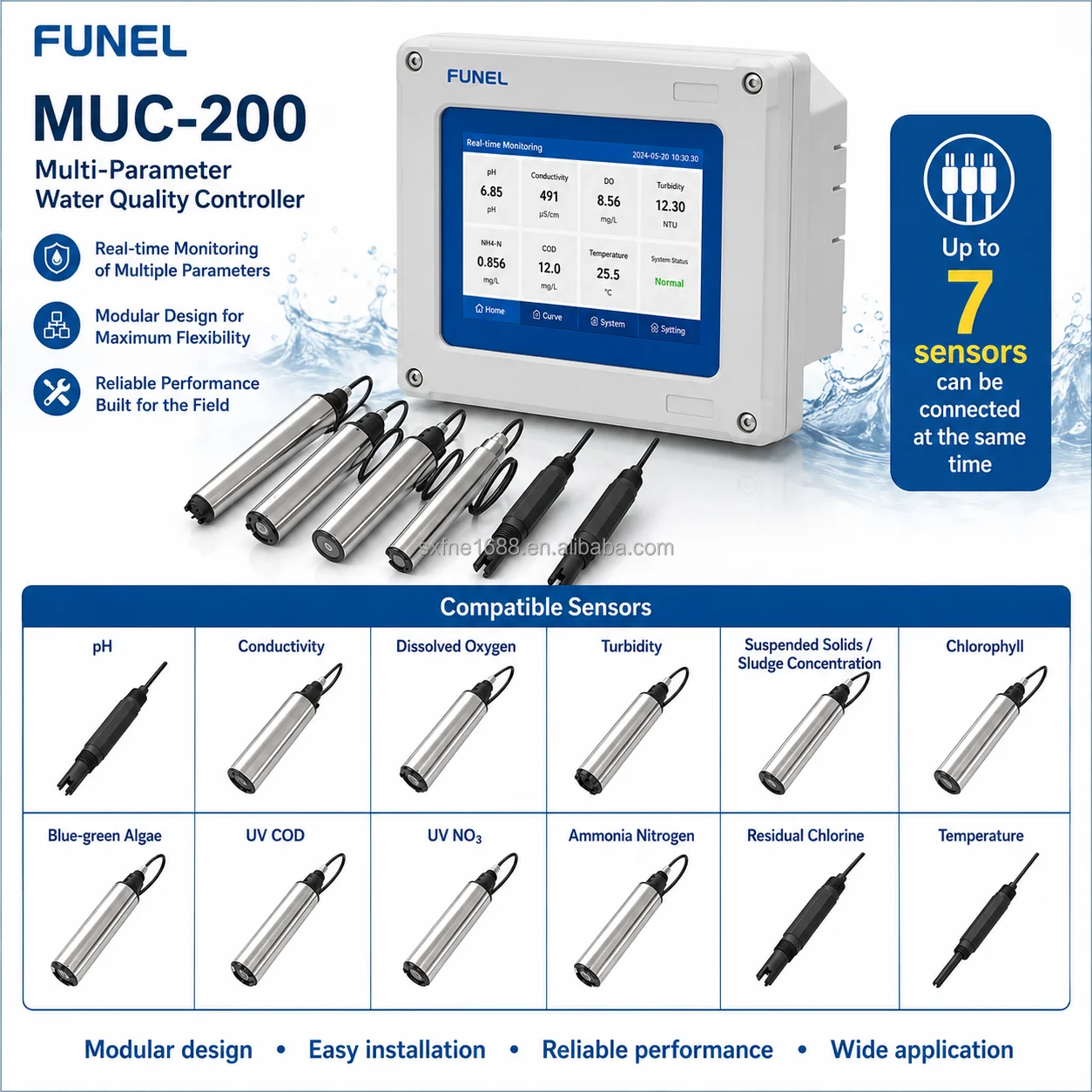 Online Multi Parameter Water Quality Analyzer pH COD TSS Ammonia DO Temperature Conductivity