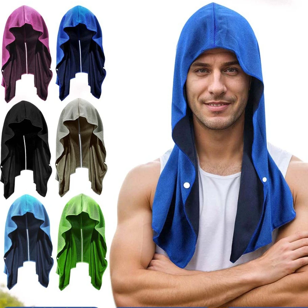 

Quick-drying sports cool towel headscarf gym beach camping building sun protection U-shaped cold hoodie towel