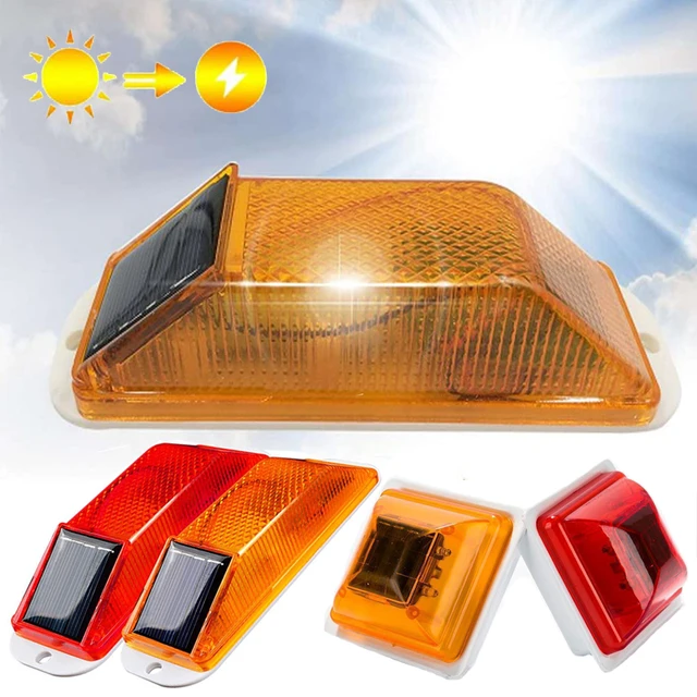 Lampa ostrzegawcza LED na energię słoneczną Akumulatorowa lampka stroboskopowa na energię słoneczną Jazda nocna Bezpieczeństwo ruchu drogowego Uwaga LED Sterowanie chipem Akcesoria samochodowe
