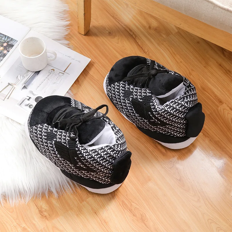 Women Men Slippers Black Coconut Cotton Slippers Winter Spoof Warm Home Cotton Slippers Back To The Future Glowing Cotton Shoes