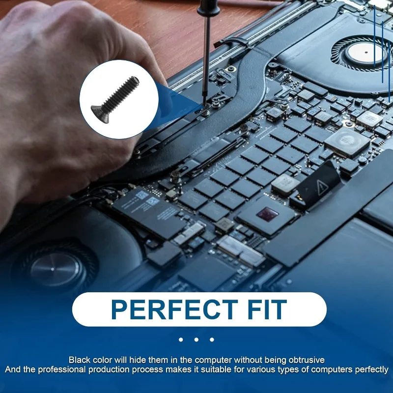 450개 카운터싱크 플랫 헤드 필립스 미니 블랙 크로스 KM 나사 노트북 컴퓨터 나사 액세서리 키트 M2 M2.5 M3