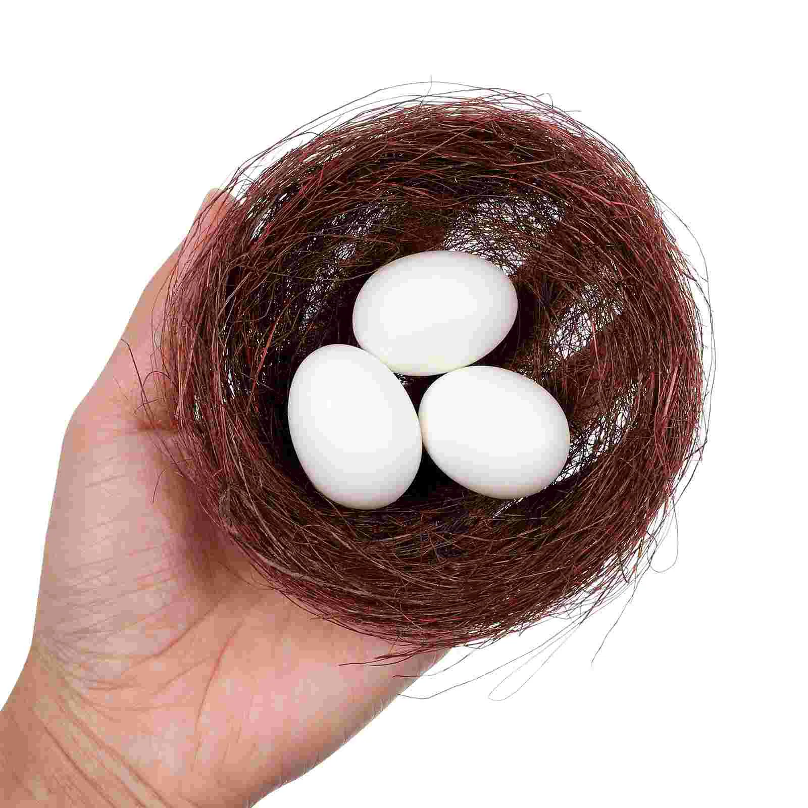 10 Pcs Simulated Bird Nest Cage Handmade Thread Birds Artificial Window Nests Silk Perching Women's Natural Woven