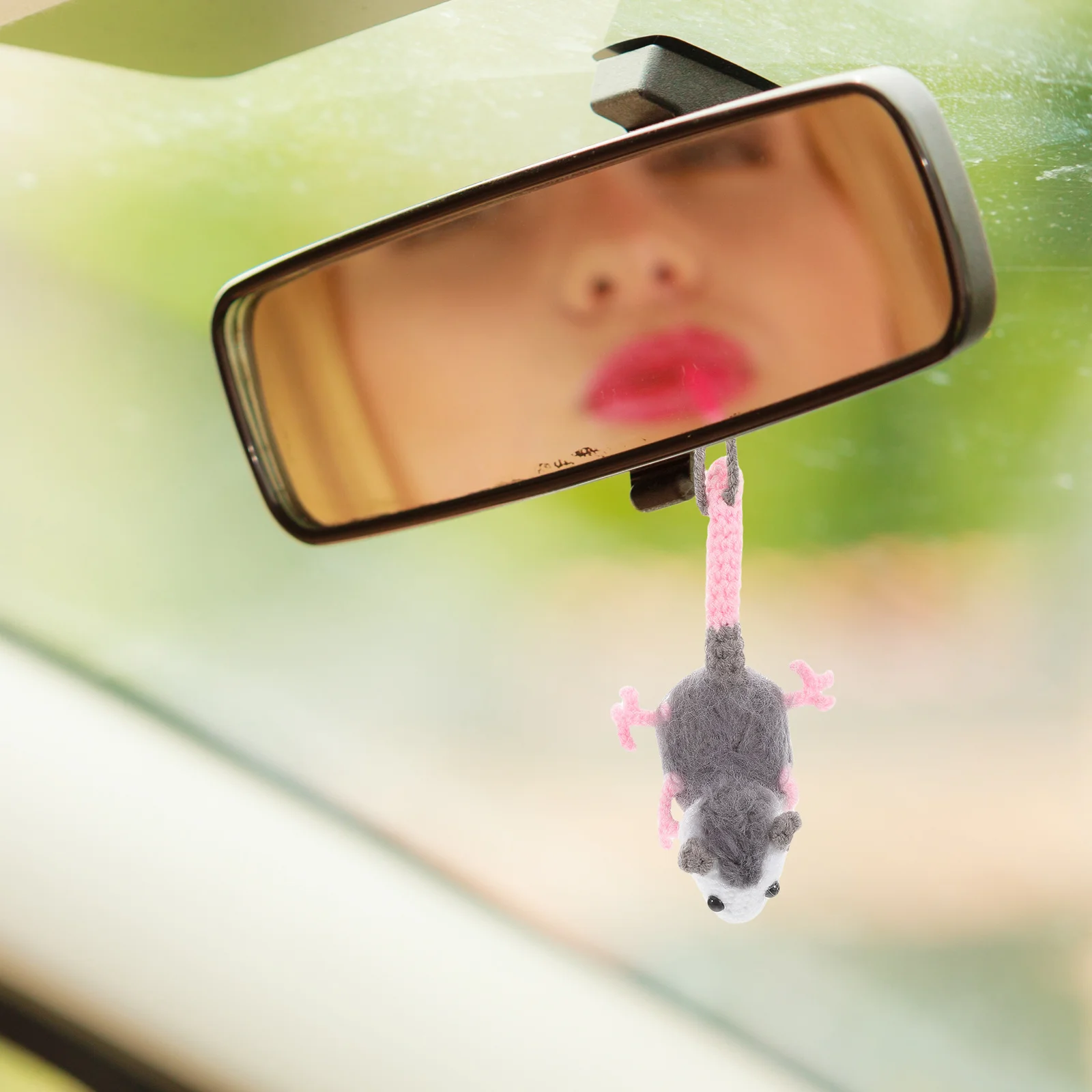 

Car Rearview Mirror Pendant Didelphid Cute Hanging Charm Auto Interior Decoration Dashboard Ornament Adorable Automotive