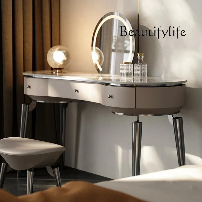 Q Smart Home Makeup Nordic Vanity Table Makeup Luxury Storage Aesthetic Decor Dressing Table Living Room Salon Penteadeira Quart
