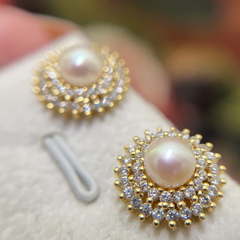 AAAA++  9-10mm 10-11mm 11-12mm 12-13mm  Japan akoya round Pearl  Earrings 925s