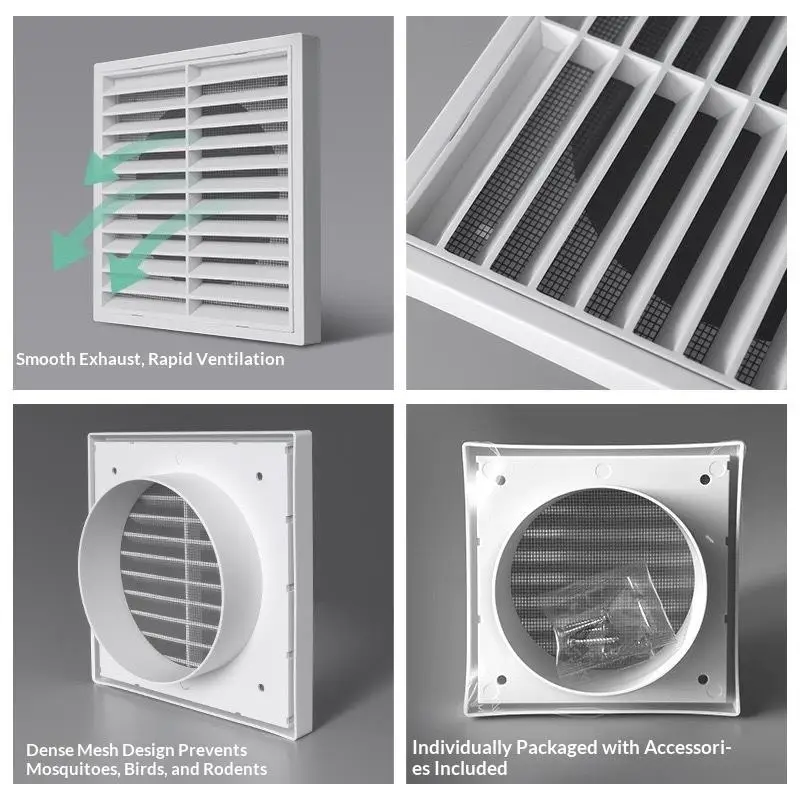 1Pcs Durable PP Air Exhaust Outlet Fresh Efficient Ventilation Grille For Wall Ceiling Openings Vermin And Rodent Protection