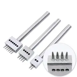 4mm5mm6mm Spacing Leather Punch Tool 2/4/6 Prong Hole Puncher Stitching Leathercraft Chisel For Leather Working Handmake Tools
