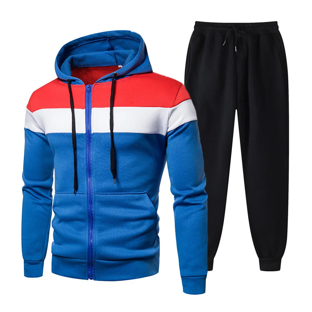 Moletom com capuz de veludo outono/inverno grande casual quente conjunto de duas peças esportes masculinos moletons para homens